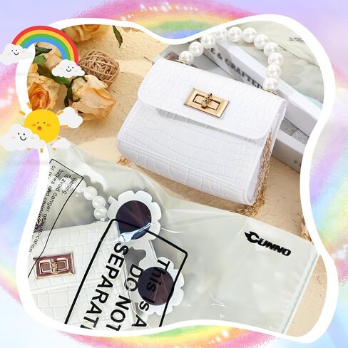 Cunno Kids Toddler Purse for Little Girls Mini Purse Cute Crossbody Bags Princess Flap Kids Handbags with Round Flower Sunglasses in Kuwait