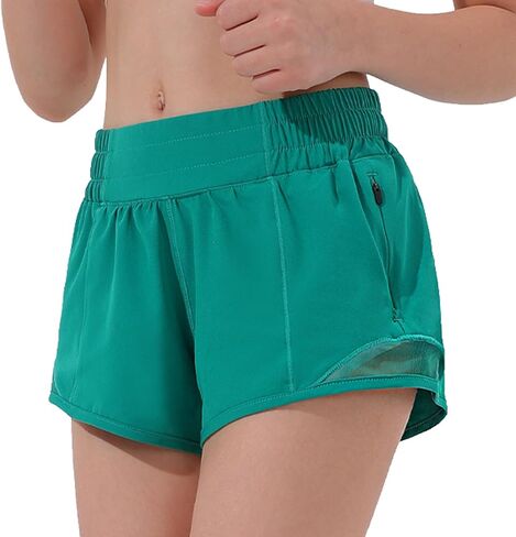 Aurefin Girls Athletic Shorts, Lightweight Running Shorts for Teen Girls Kids Sports Active Short with Zip Pocket and Elastic in Saudi Arabia