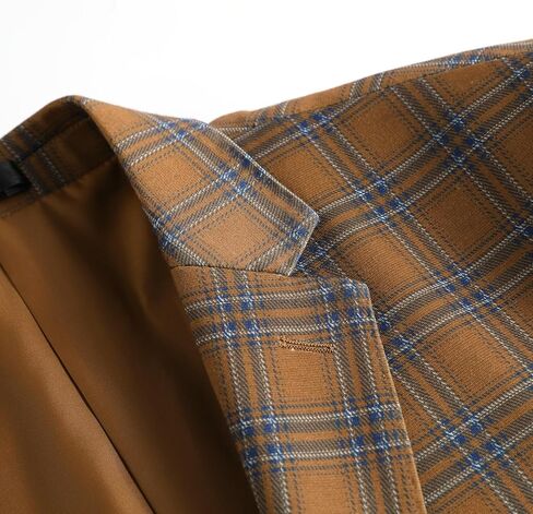 YFFUSHI Men's Plaid Tweed 3 Piece Suit Slim Fit Button Dinner Suit Tuxedo in Kuwait