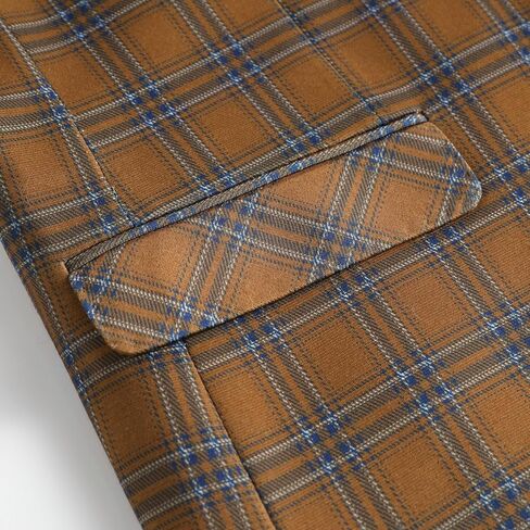 YFFUSHI Men's Plaid Tweed 3 Piece Suit Slim Fit Button Dinner Suit Tuxedo in Kuwait