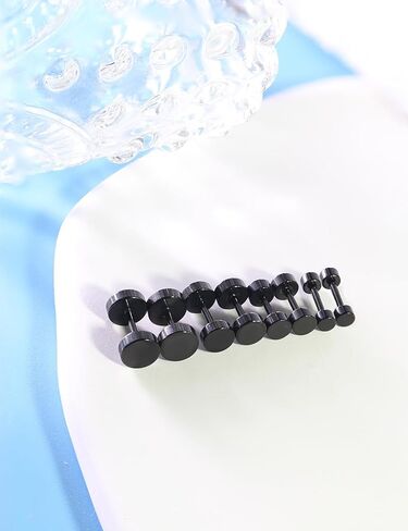 Cisyozi 18G Fake Gauges Earrings Studs for Women Surgical Steel Flat Stud Earrings Cartilage Helix Tragus Earlobe Earrings Studs Piercings for Women Men Plane Size 3mm 4mm 5mm 6mm in Kuwait