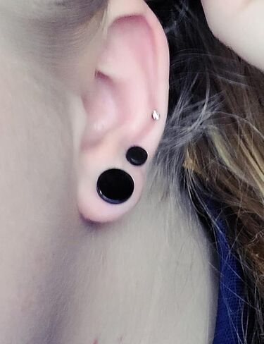 Cisyozi 18G Fake Gauges Earrings Studs for Women Surgical Steel Flat Stud Earrings Cartilage Helix Tragus Earlobe Earrings Studs Piercings for Women Men Plane Size 3mm 4mm 5mm 6mm in Kuwait