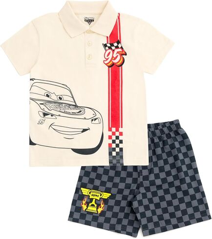 Disney Lion King Mickey Mouse Cars Polo Shirt and Shorts Outfit Set Toddler to Big Kid in Kuwait