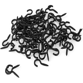 Axe Sickle 2 Inch Metal Cup Hook Round End Screw Hook Self Tapping Screw Hook Silver 50Pcs