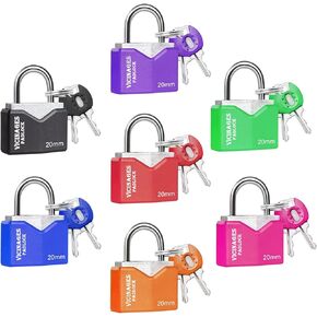 Padlock (8 Pack) Small Padlock with Key for Luggage Lock, Backpack, Gym Locker Lock, Suitcase Lock, Classroom Matching Game and More