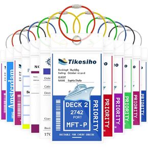 Cruise Luggage Tags, Cruise Essential Holders, Thick PVC Zip Seal 12 Pack