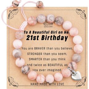 NANOOER Gifts for Teen Girls Inspirational Bracelets for Teen Girls Gifts for Her,Sister, Best Friend,Daughter for Graduation,Christmas Gifts,Girl Birthday Gifts Sweet Jewelry Gifts for Girls You Are Braver Stronger Smarter Than You Think
