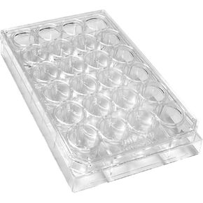 Caplugs Evergreen 333-8024-01F TC Treated 24-Well Plates With Lids. Polystyrene, Natural, Individually Packed