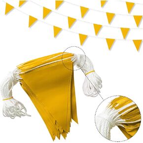 Preboun Safety Marking Flags 197ft Strand Pennant Banner Flags Warn of Hazardous Areas Traffic Resistant Flag Markers Warning Signs Rooftop Flagging for Construction Sites (Red,12 x 18 Inch)