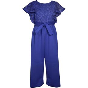 Bonnie Jean Girls 7-16 Scuba Crepe Special Occasion Holiday Jumpsuit