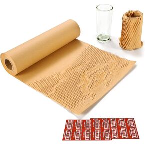 Yens Honeycomb Packing/Wrapping Paper Roll 12" x 100 ft for Moving Shipping Packaging Gifts Bonus Fragile Stickers in Saudi Arabia