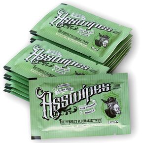 Fresh Body FB Asswipes To Go Single Packets- Everyday Flushable Bathroom Wipes with Aloe and Vitamin E (60 packets)