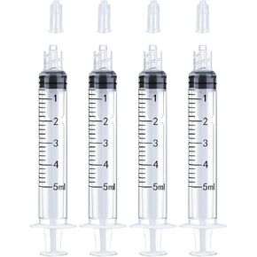 10mL Luer Lock Syringe 4 Pack Large Plastic Sterile Syringes without Needle, for Liquid, Oral, Measurement, Dispensing, with Cap