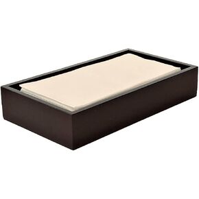 Bamboo Guest Towel Holder In Dark Walnut (9.75''x 5.50''x 2'') – Bathroom Napkin Tray – Multipurpose Organizer Box - For Bathroom, Desk, Dining Table, Kitchen Counter & Drawers