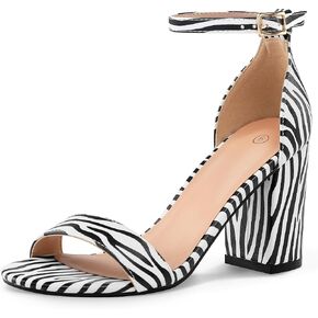 COASIS Women's Chunky Block Heels Open Toe Ankle Strap 3.5 Inch Heeled Sandals