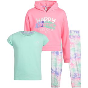 RBX Girls' Legging Set - 3 Piece Fleece Hoodie, Tee, and Leggings Clothing Set (Size: 4-16)