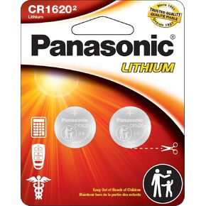 Panasonic CR1620 3.0 Volt Long Lasting Lithium Coin Cell Batteries in Child Resistant, Standards Based Packaging, 2-Battery Pack in Kuwait