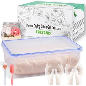 Eazy2hD Silica Gel Flower Drying Crystals Desiccant 5LBS with Sealed Container & Gloves for Wedding Flowers Bouquet Preservation Kit