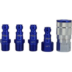ColorFit Coupler & Plug Kit (5 Piece), T-Style 1/4" NPT Blue