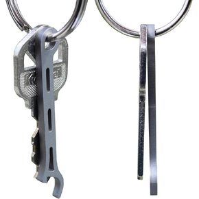 Brew Soldier Thin Titanium Beer Bottle Opener with Stainless Steel Key Ring - Made in the USA
