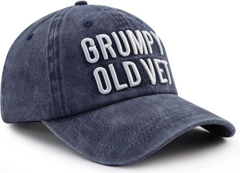 Gomcdlwn Grumpy Old Vet Hat for Men Women, Funny Adjustable Cotton 3D Embroidered Army Military Veteran Baseball Cap in Kuwait