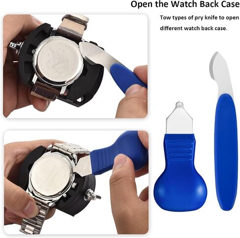 Watch Repair Press Tool Set: EasyTime Watch Repair Kit 16pcs Suitable for Size 18mm to 50mm with Watch Case Open Pry Case Closer for Battery Replacement in Kuwait