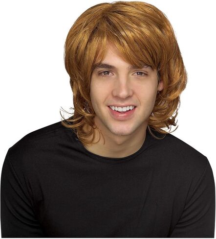 شعر مستعار بني للرجال من Rubie's Characters السبعينيات، بني، مقاس واحد لمستلزمات الحفلات، بني، مقاس واحد أمريكي in Kuwait