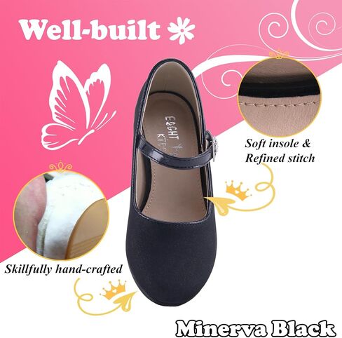 EIGHT KM EKM7015 Girls High Heel Dress Shoes Mary Jane Wedding Party Pumps Sparkle Glitter Princess Shoes for Kids Toddler in Kuwait