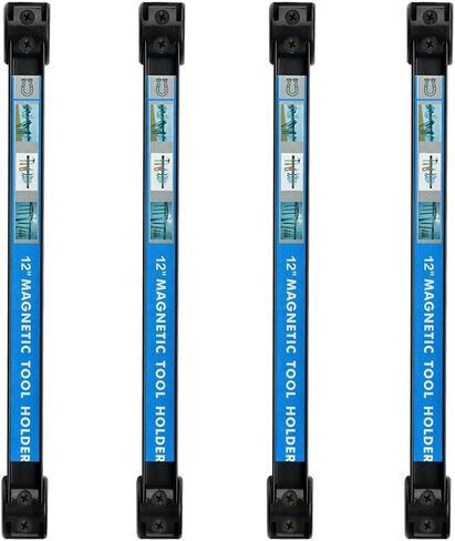 حامل ادوات مغناطيسي 12 انش 4 عبوات من شريط ادوات مغناطيسي شديد التحمل يثبت على الحائط بلون اسود in Kuwait