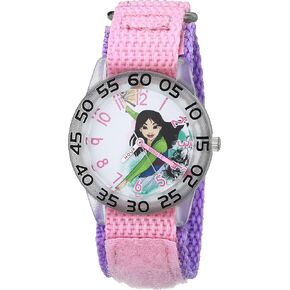 Disney Princess Kids' Plastic Time Teacher Analog Quartz Nylon Strap Watch