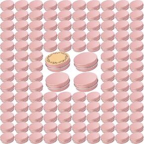 1 oz / 30ml Screw Top Aluminum Tin Jar with Screw Lid and Blank Labels (Black - Pack of 270)