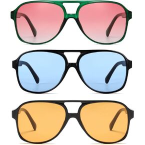 Freckles Mark Vintage Retro 70s Sunglasses for Women Men Classic Large Square Aviator Trendy Glasses