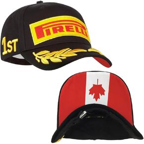 Pirelli Unisex Adult Podium 1st Place Champion Cap Black Adjustable Strapback Hat