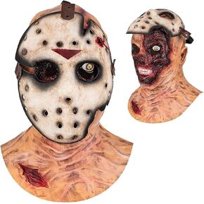 CAFELE Jason mask，Double Zombie Mask Scary Hockey Masks for Adults Kids Halloween Cosplay Costume Props