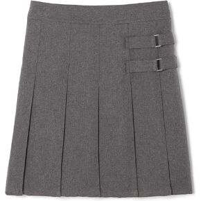 French Toast girls Adjustable Waist Two-tab Pleated-front Scooter Skirt, Black, 6X-Large US