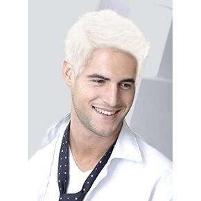 Kaneles Mens Brown Wig Short Straight Men Wigs Synthetic Wig Realistic Natural Middle Part Wigs for Men (Brown)