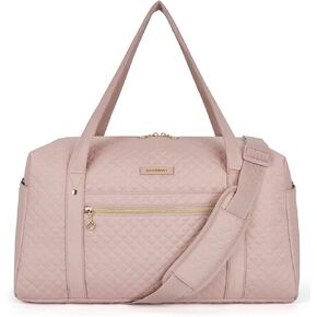 Travel Duffle Bag, BAGSMART 31L Quilted Weekender Overnight Bag for Women, Large Carry On Airport Bag with Wet Pocket & Shoe Bag for Travel, Business Trips, Sports (Black-Basic version) in Kuwait