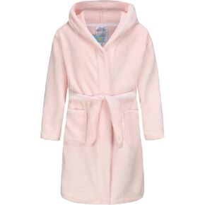 Girls Fleece Robe Boys Hooded Bathrobe Soft Flannel Robe For Kids