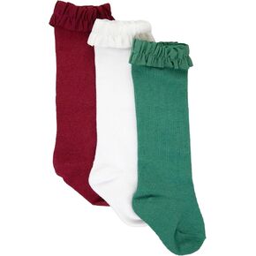 RuffleButts® Girls 3-Pack Knee High Socks with Ruffles