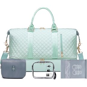 Weekender Overnight Bag Oversized Travel Duffel for Men and Women Carry On Tote Shoe Compartment