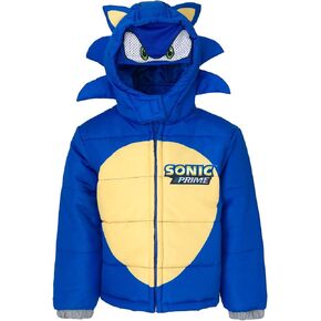 SEGA Sonic The Hedgehog Zip Up Winter Coat Puffer Jacket Toddler to Little Kid