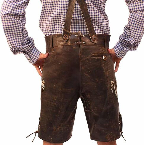 متجر ليدرهوسين | مهرجان أكتوبرفيست تراختن شورت ليديرهوسين للرجال | الزي الألماني التقليدي الأصيل | وايلد براون in Kuwait