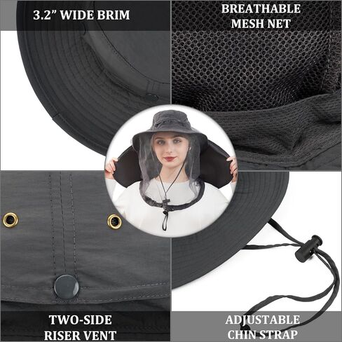 Palmyth Head Net Hat, Sun Hat Safari Hat in Kuwait