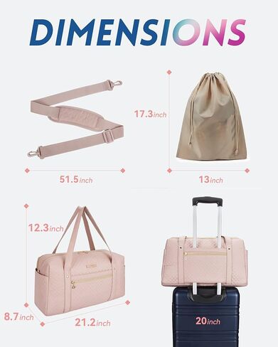 شنطة سفر دافل باج سمارت 31L مبطنة لعطلة نهاية الاسبوع للنساء، شنطة كبيرة للحمل في المطار مع جيب رطب وشنطة احذية للسفر ورحلات العمل والرياضة (اسود - اصدار اساسي)، اسود - بيسيك in Kuwait