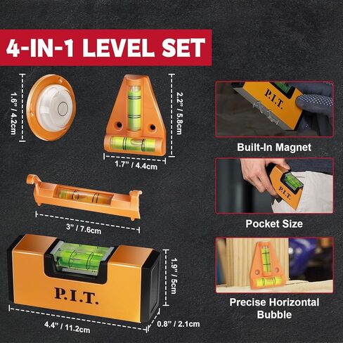حفرة. مجموعة مستويات الفقاعات مع مستوى الفقاعات الدائرية/مستوى RV T/مستوى خط التعليق/مستوى الجيب العملي لتسوية ثلاجة RV، والمنزل المتنقل، والتخييم، ومقطورة السفر، والكاميرات، وورشة العمل in Kuwait