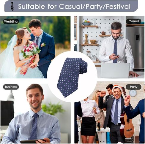 Mantieqingway Men's Tie Silk Business Ties Classic Dot Necktie for Business Graduation Weddings Groomsmen Party Festival Gift in Kuwait