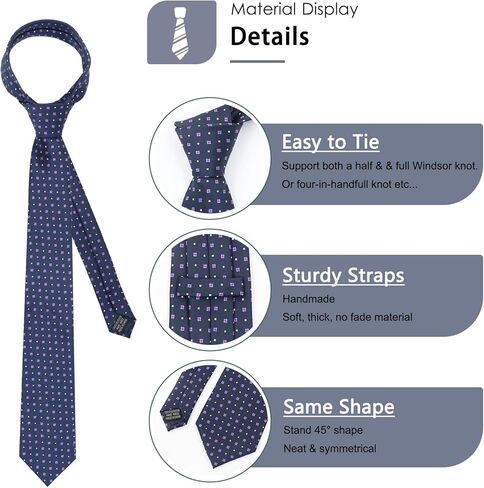 Mantieqingway Men's Tie Silk Business Ties Classic Dot Necktie for Business Graduation Weddings Groomsmen Party Festival Gift in Kuwait