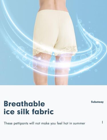 سراويل Subuteay Bloomers للنساء مضادة للاحتكاك، سراويل قصيرة فضفاضة مع زخرفة من الدانتيل لمنتصف الفخذ in Kuwait
