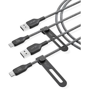 Anker USB C Cable Bio-Briaded [2 Pack, 6ft], Durable USB A to Type C Charger Cable, USB C Charger Cable Fast Charging for Samsung Galaxy Note 10/9/8 S10+/S10/S9+/S9, LG V30 (USB 2.0, Black)