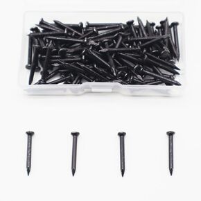 QYIMLI Hardware Nails, 2 Inch Flat Head Steel Long Nails Hardware Black Finishing Nails, Wall Hanging Nails, Picture Hanging Nails, Wood Nails, Wall Nails Plaster Concrete Art Frame Nails (100pcs)